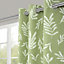 Nedin Light green Printed leaves Lined Eyelet Curtain (W)167cm (L)183cm, Pair