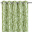Nedin Light green Printed leaves Lined Eyelet Curtain (W)167cm (L)228cm, Pair