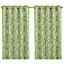Nedin Light green Printed leaves Lined Eyelet Curtain (W)167cm (L)228cm, Pair