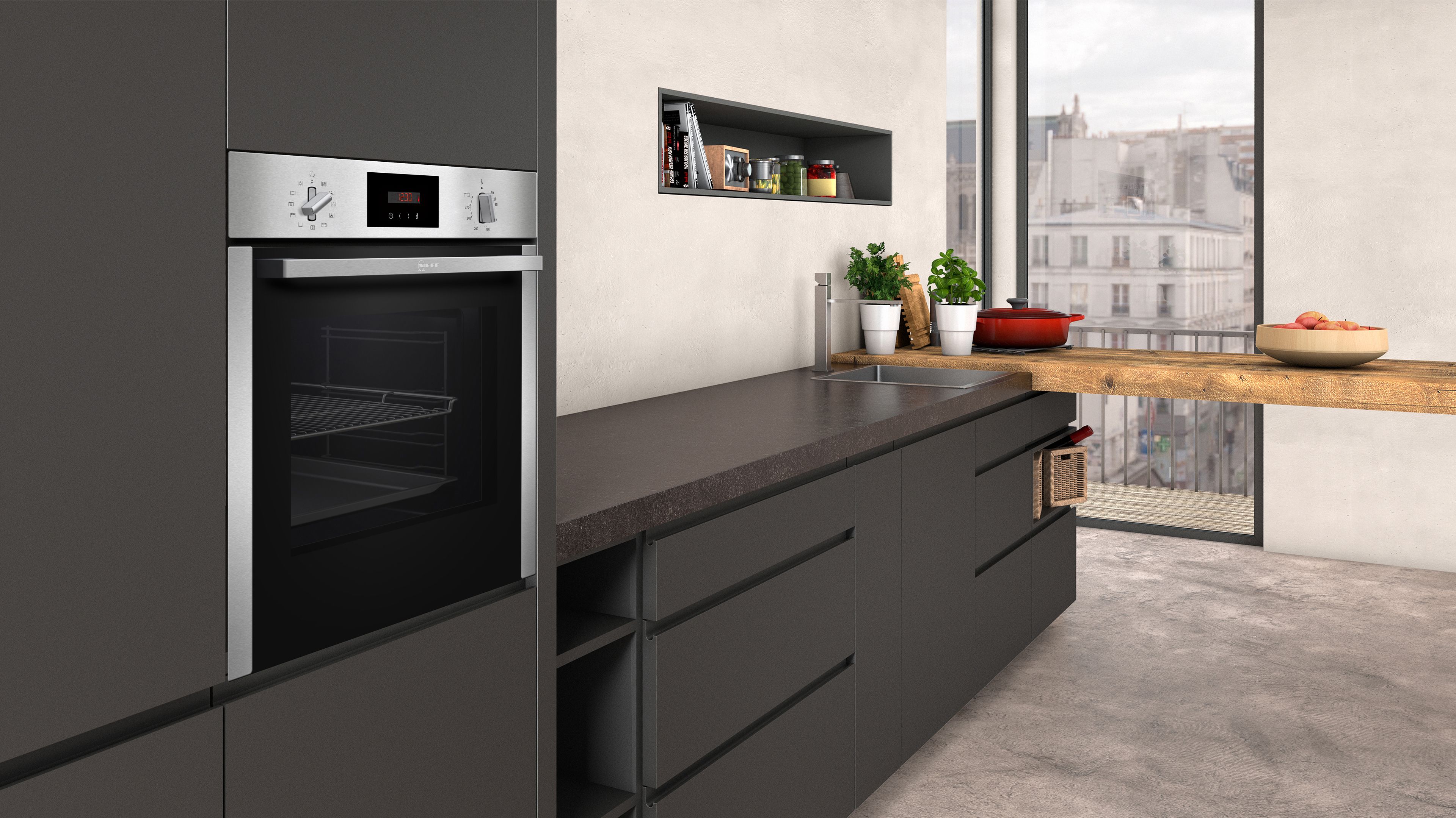 NEFF B6CCG7AN0B Built-in Single Pyrolytic Oven - Stainless steel effect