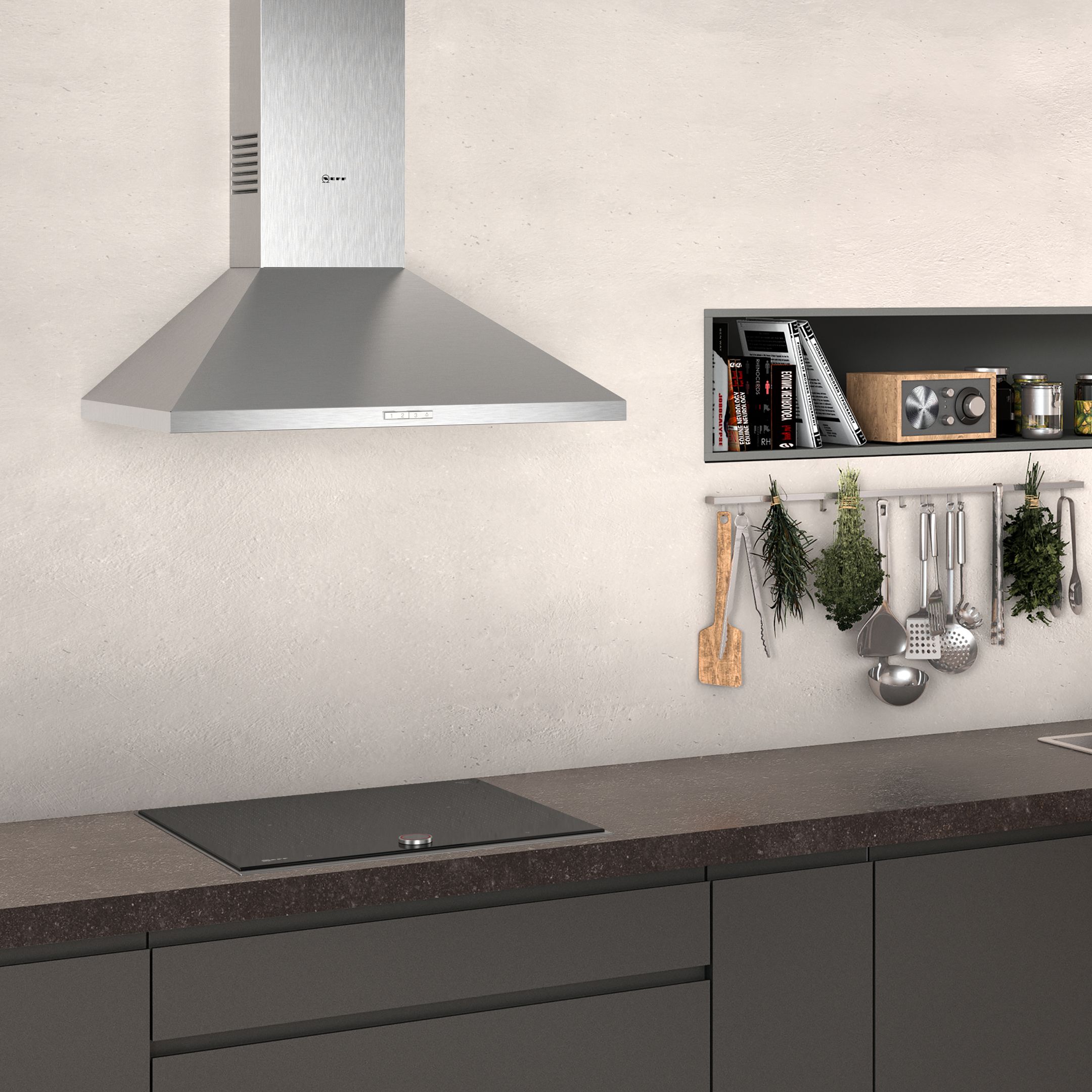 NEFF D72PBC0N0B Chimney Cooker hood (W)75cm - Stainless steel stainless steel effect