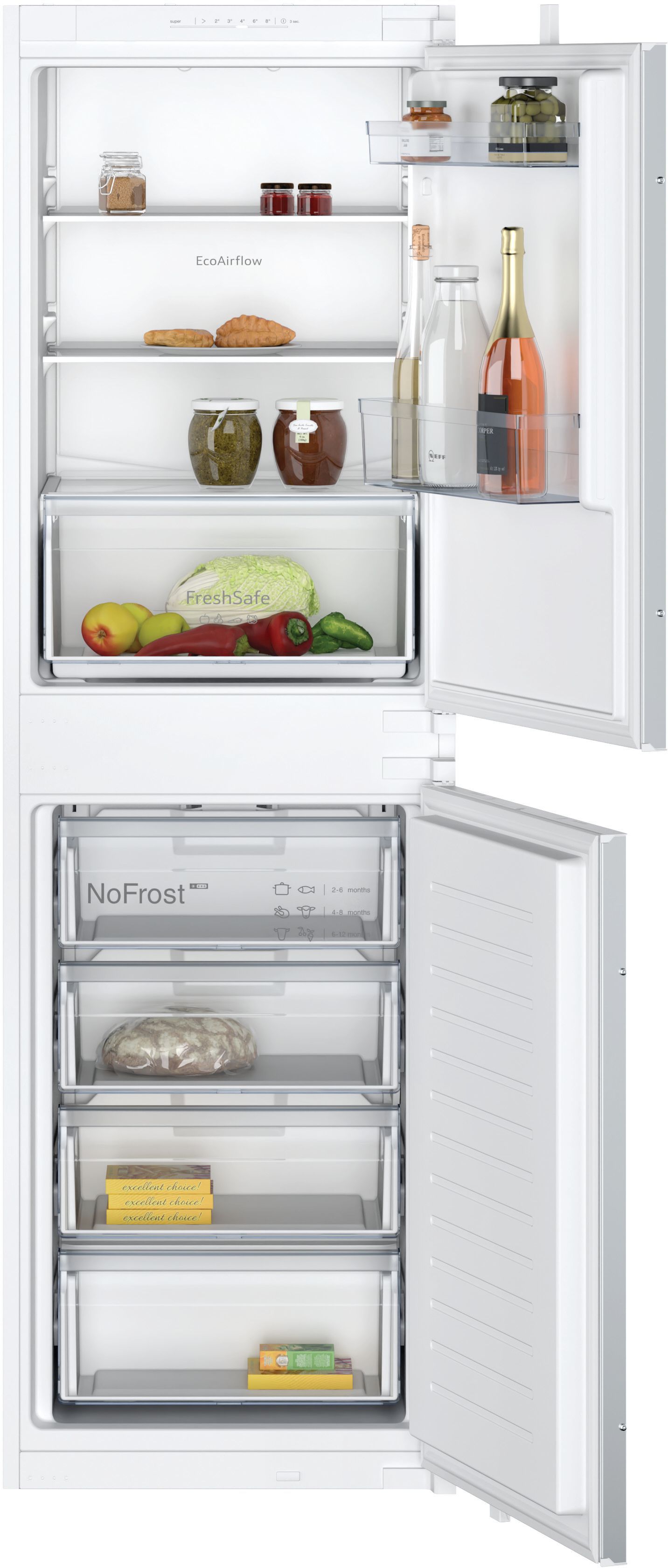 NEFF KI7851SE0G 50:50 Built-in Frost free Fridge freezer - White