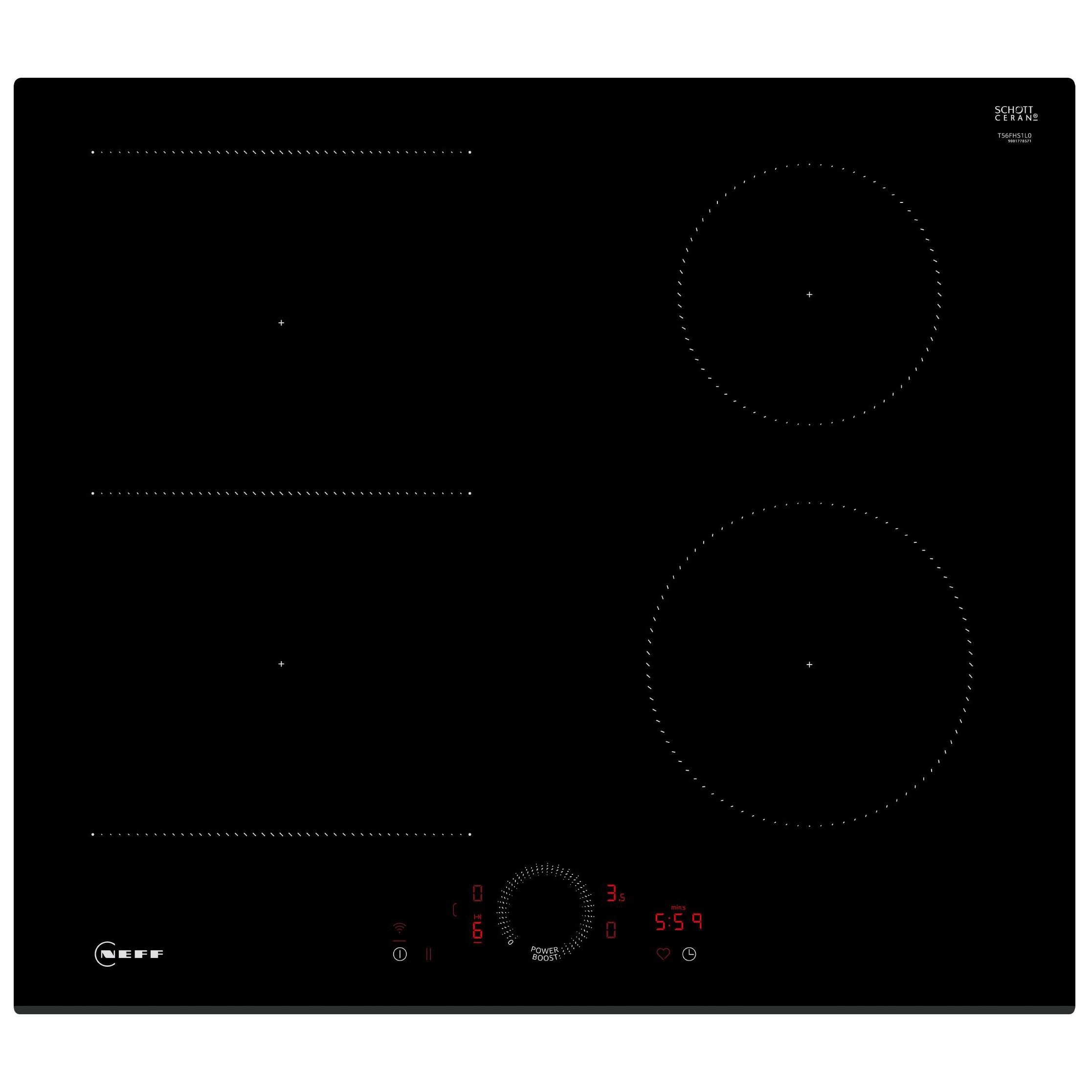 NEFF N70 T69FUV4L0 59.2cm Induction Ceramic hob - Black