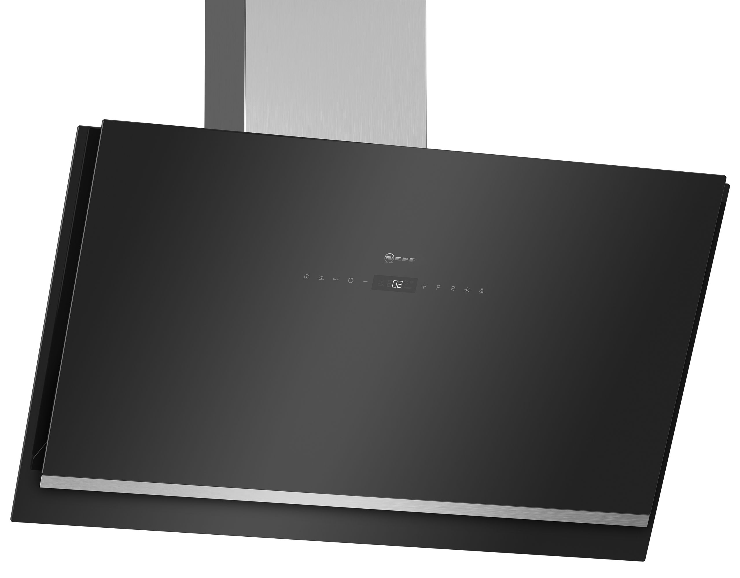 NEFF N90 D96IKW1S0B Stainless steel Angled Cooker hood (W)89cm - Black