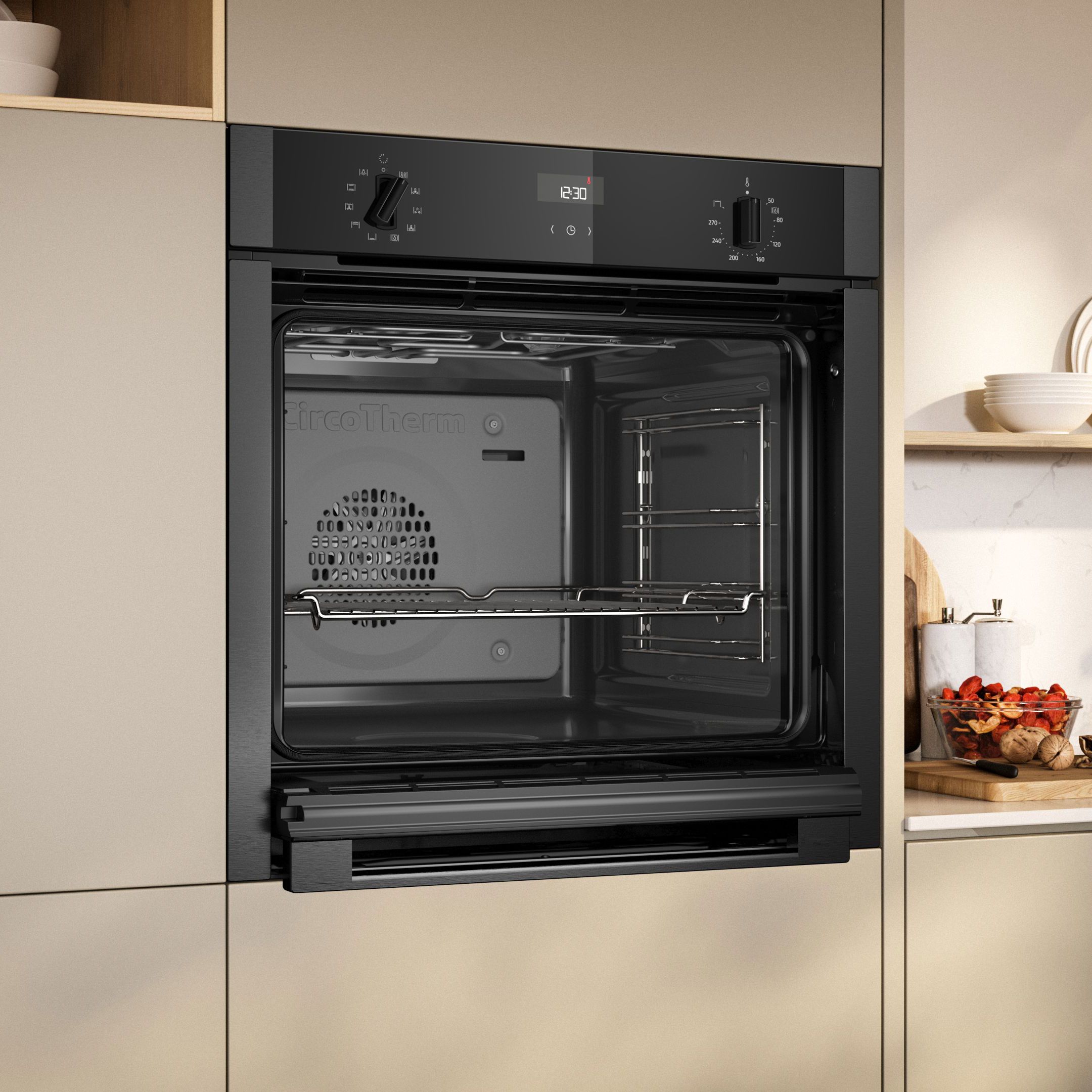 NEFF Slide&Hide B3ACE4AG3B Built-in Single electric multifunction Oven - Black
