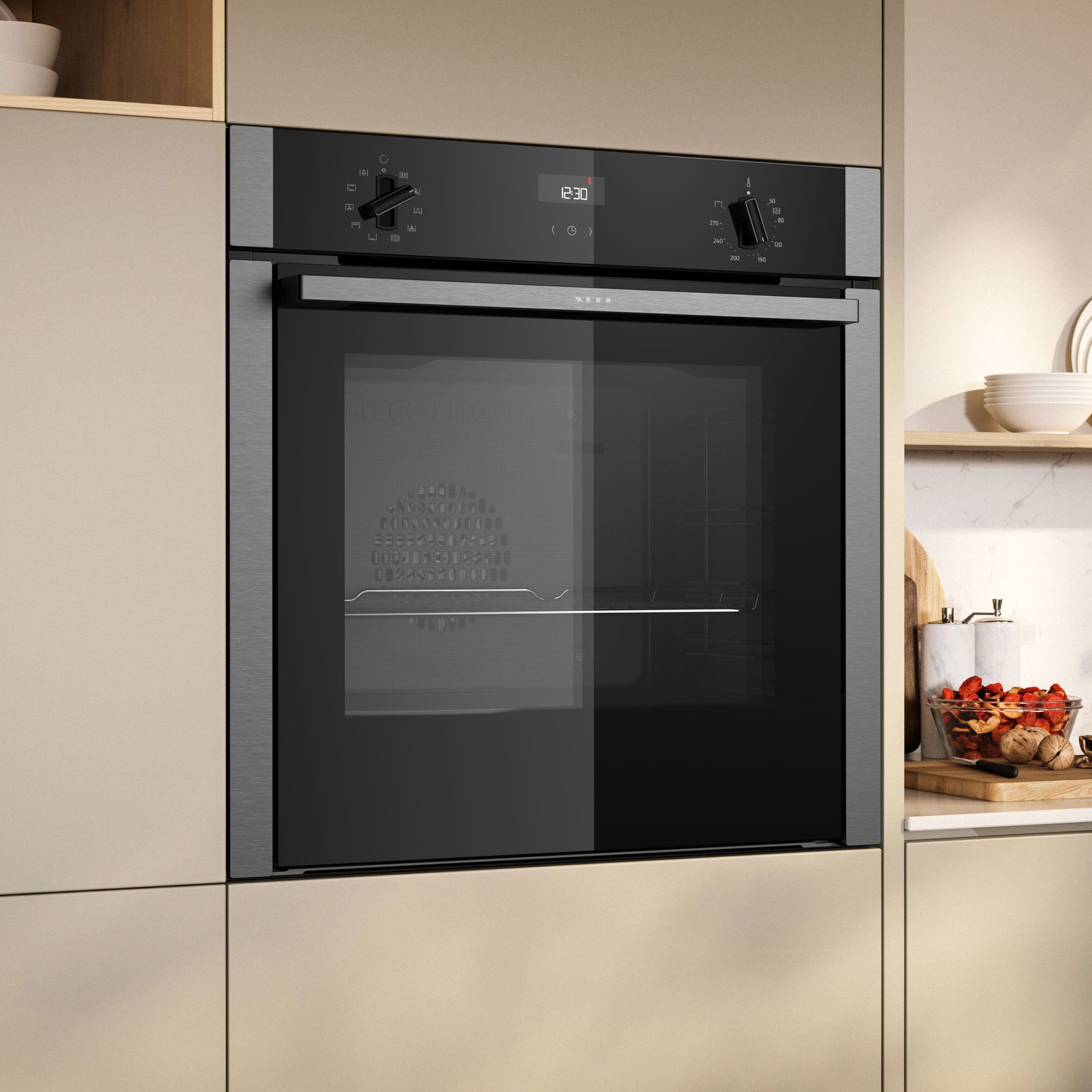 NEFF Slide&Hide B3ACE4AN3B Built-in Single Multi-function Electric Oven - Black