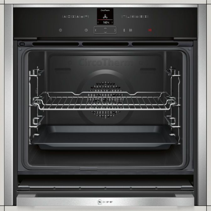 NEFF Slide Hide B57CR22N0B Built in Single Pyrolytic Oven Stainless steel effect