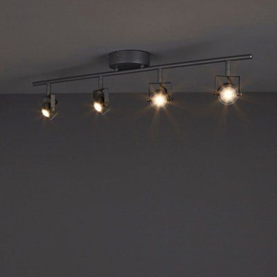 Neikea Silver effect 4 Light Spotlight