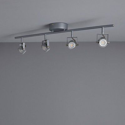 Neikea Silver effect 4 Light Spotlight