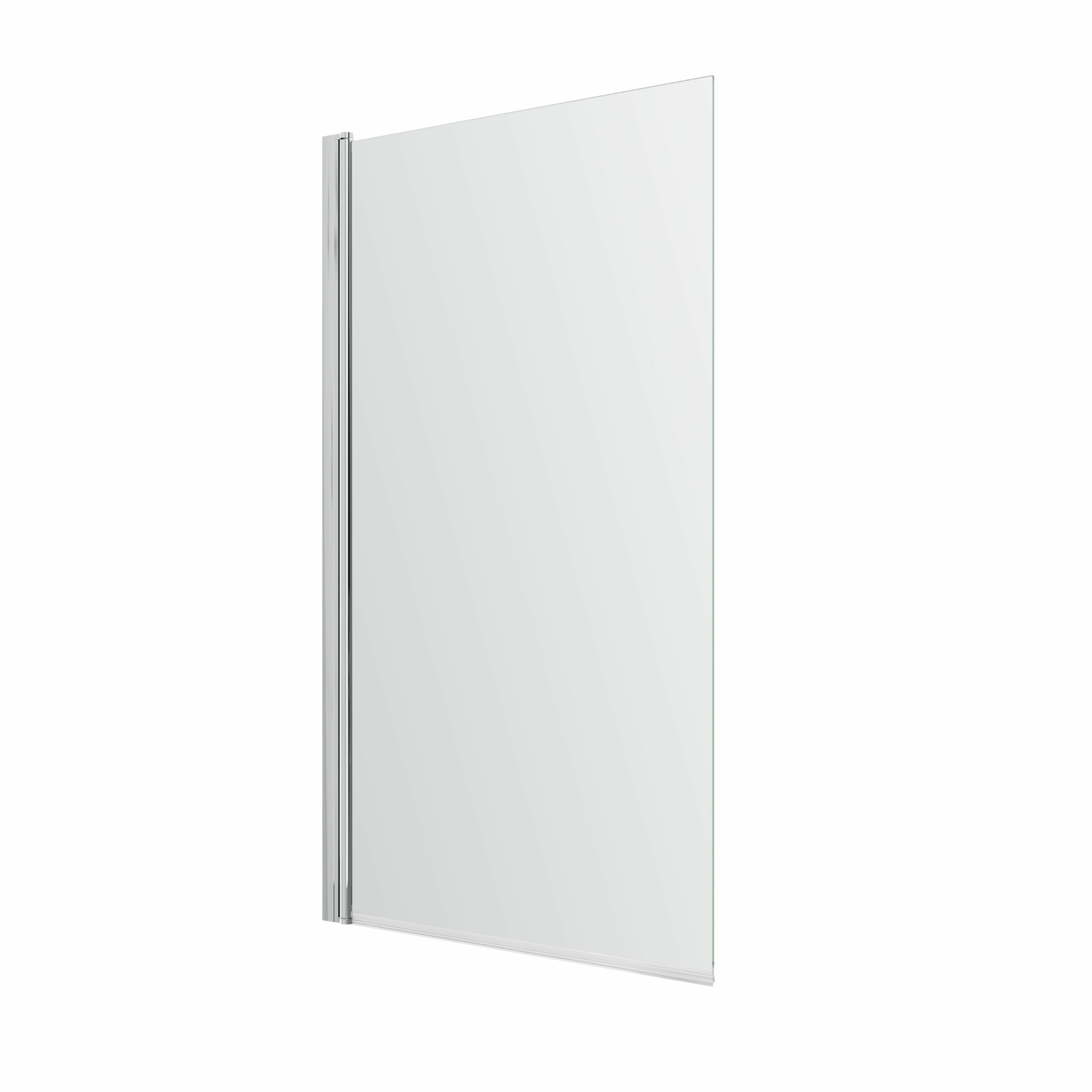 Neo Straight Clear Chrome effect frame Bath screen, (W) 780mm (H) 1400mm