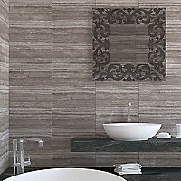 Neos Grey Matt Wood effect Ceramic Wall Tile, Pack of 8, (L)500mm (W)250mm