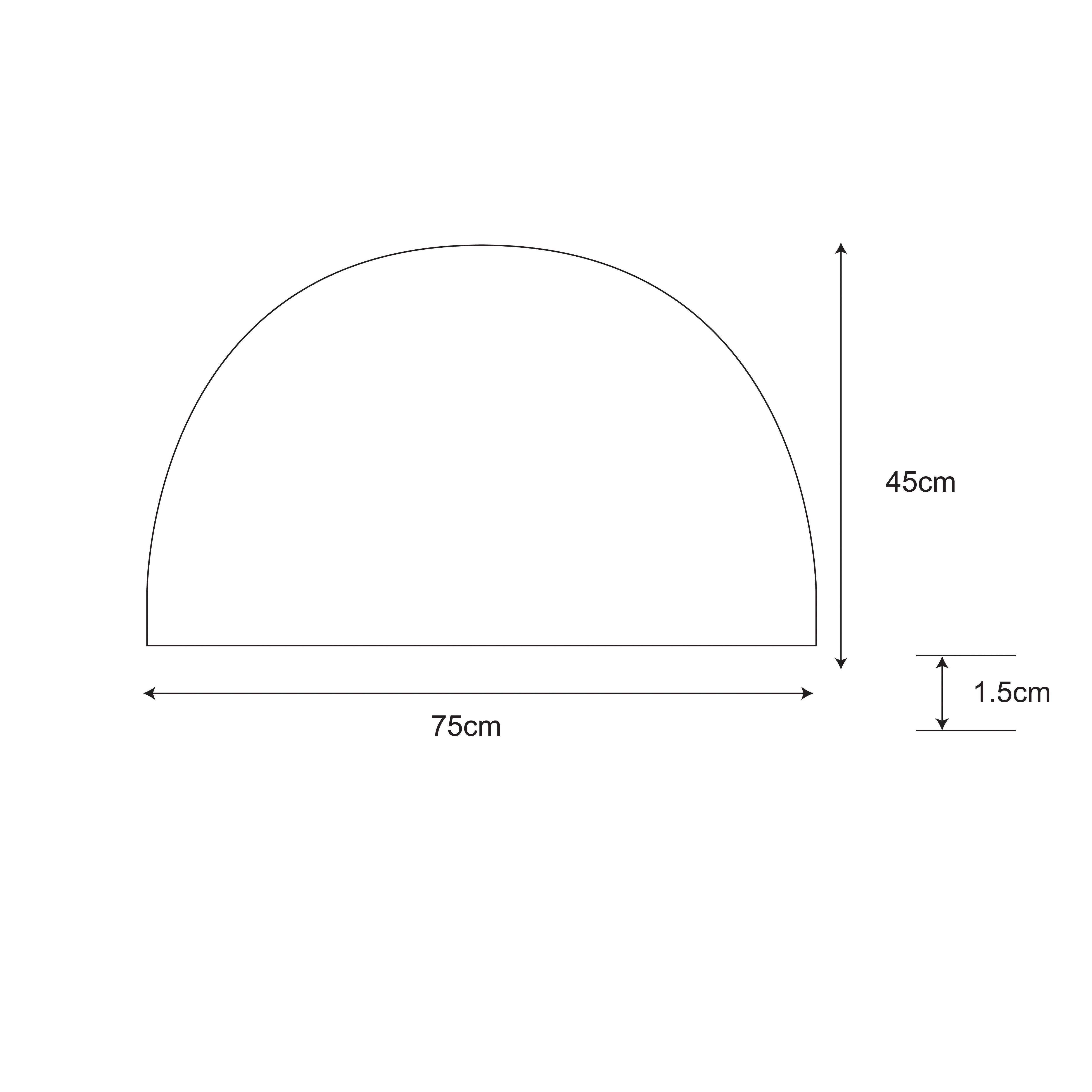Neutral Half moon Door mat, 45cm x 75cm