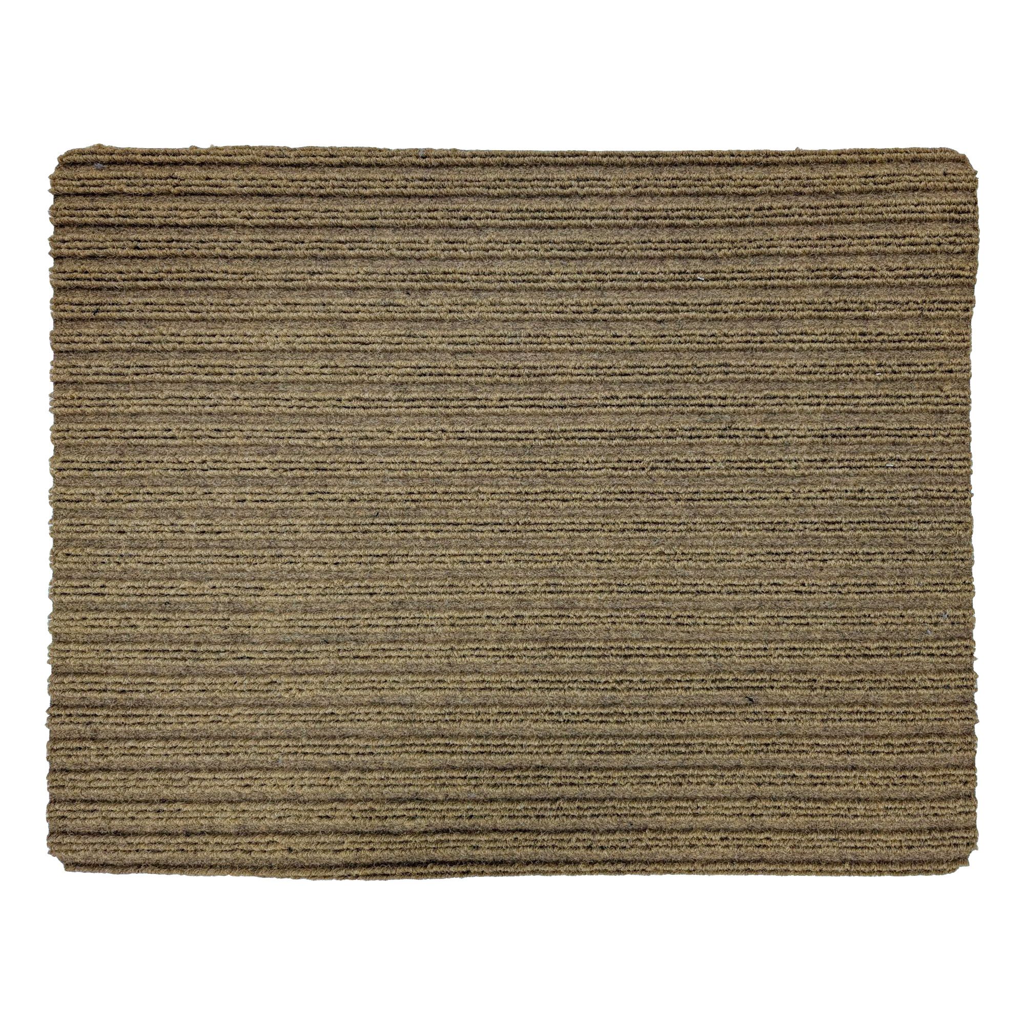 Neutral Stiped Rectangular Door mat, 66cm x 80cm