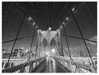 New York bridge Mono Canvas art (H)600mm (W)800mm