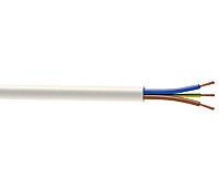 Nexans 3183TQ White 3 core Fire cable, 2.5mm² x 1m