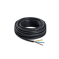 Nexans 3183Y Black 3 core Multi-core cable 1.5mm² x 5m