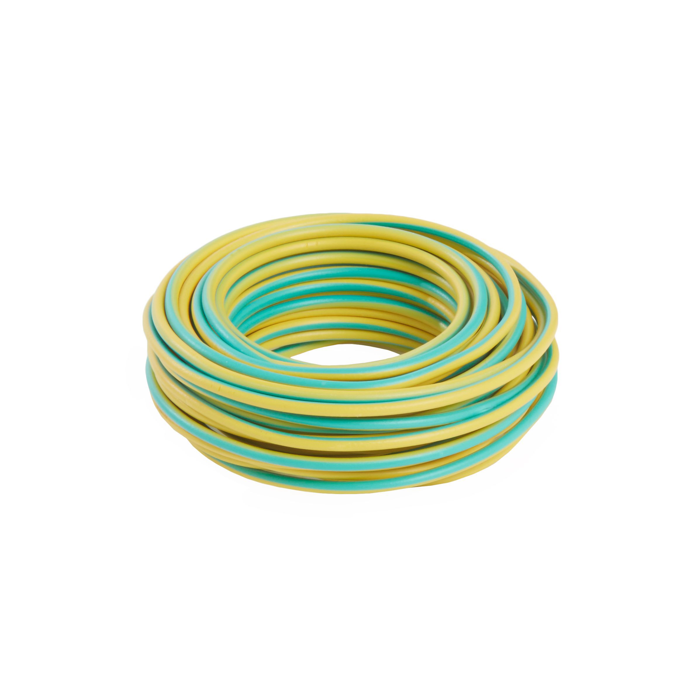 Nexans 6491X 2.5mm² Green & Yellow Conduit wiring, 10m