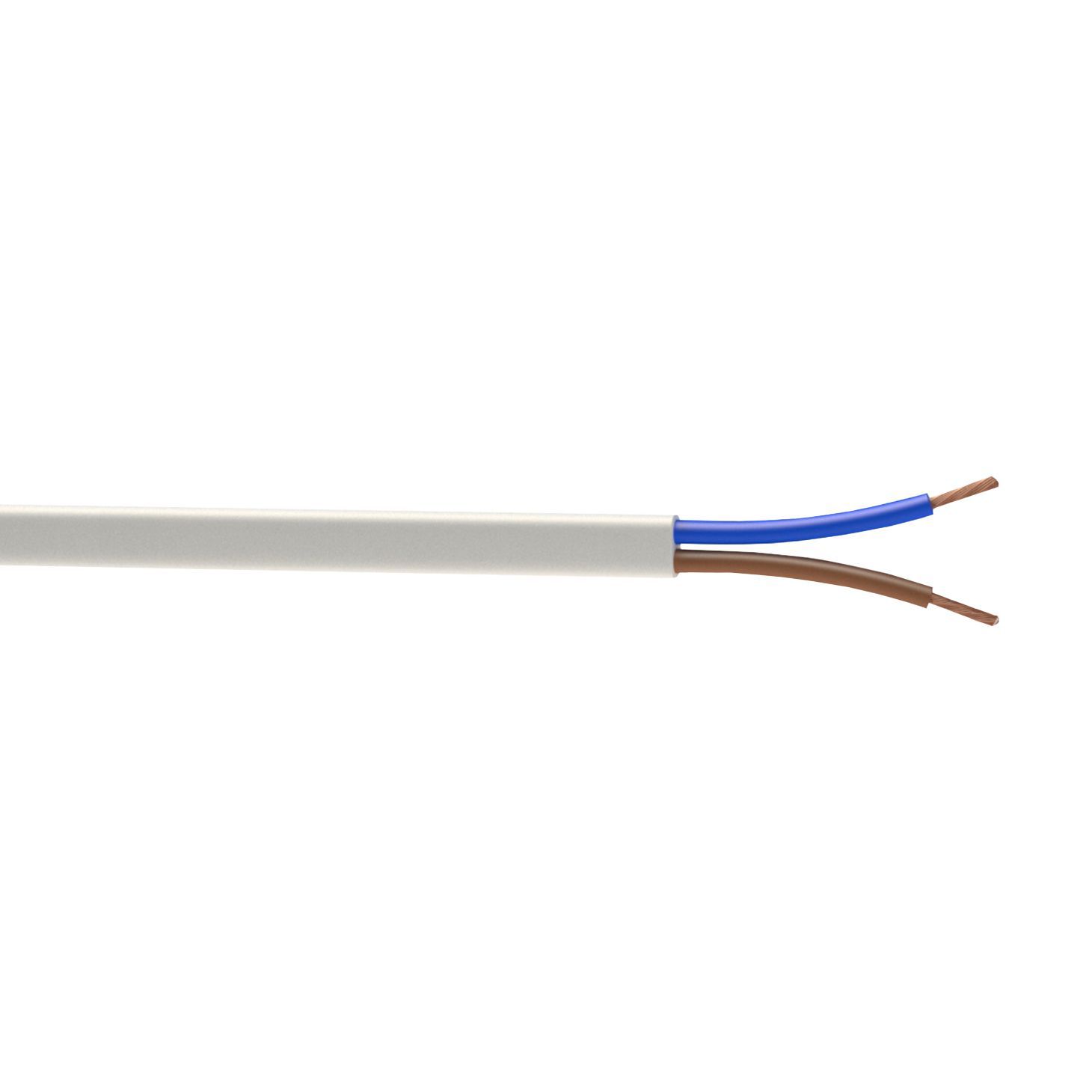 Nexans White 2-core Flexible Cable 0.75mm² x 5m