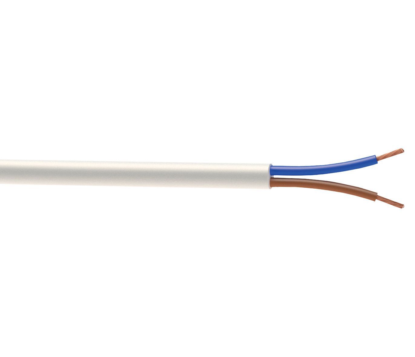 Nexans White 2-core Flexible Cable 1.5mm² x 25m