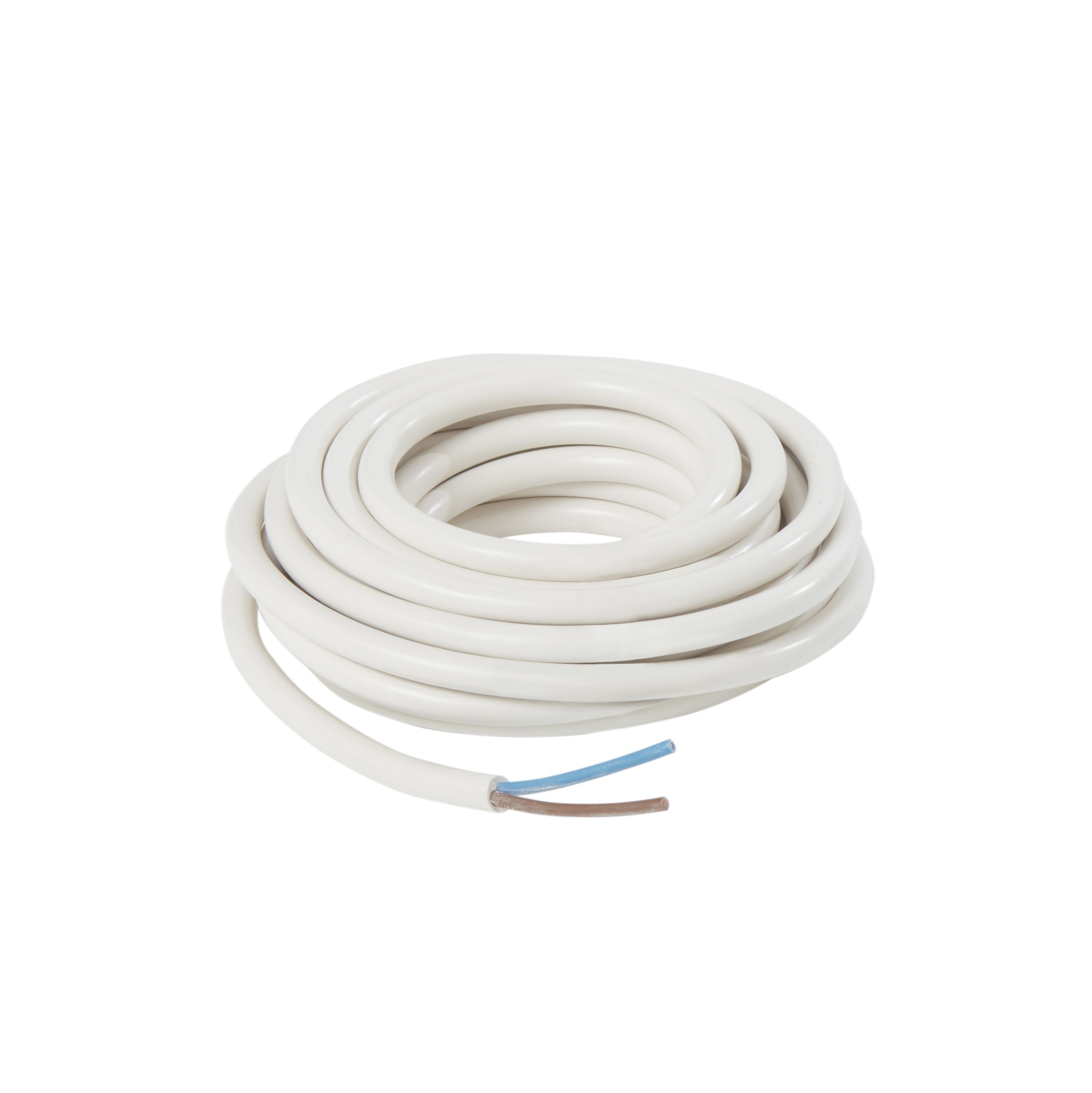Nexans White 2-core Flexible Cable 1.5mm² x 5m