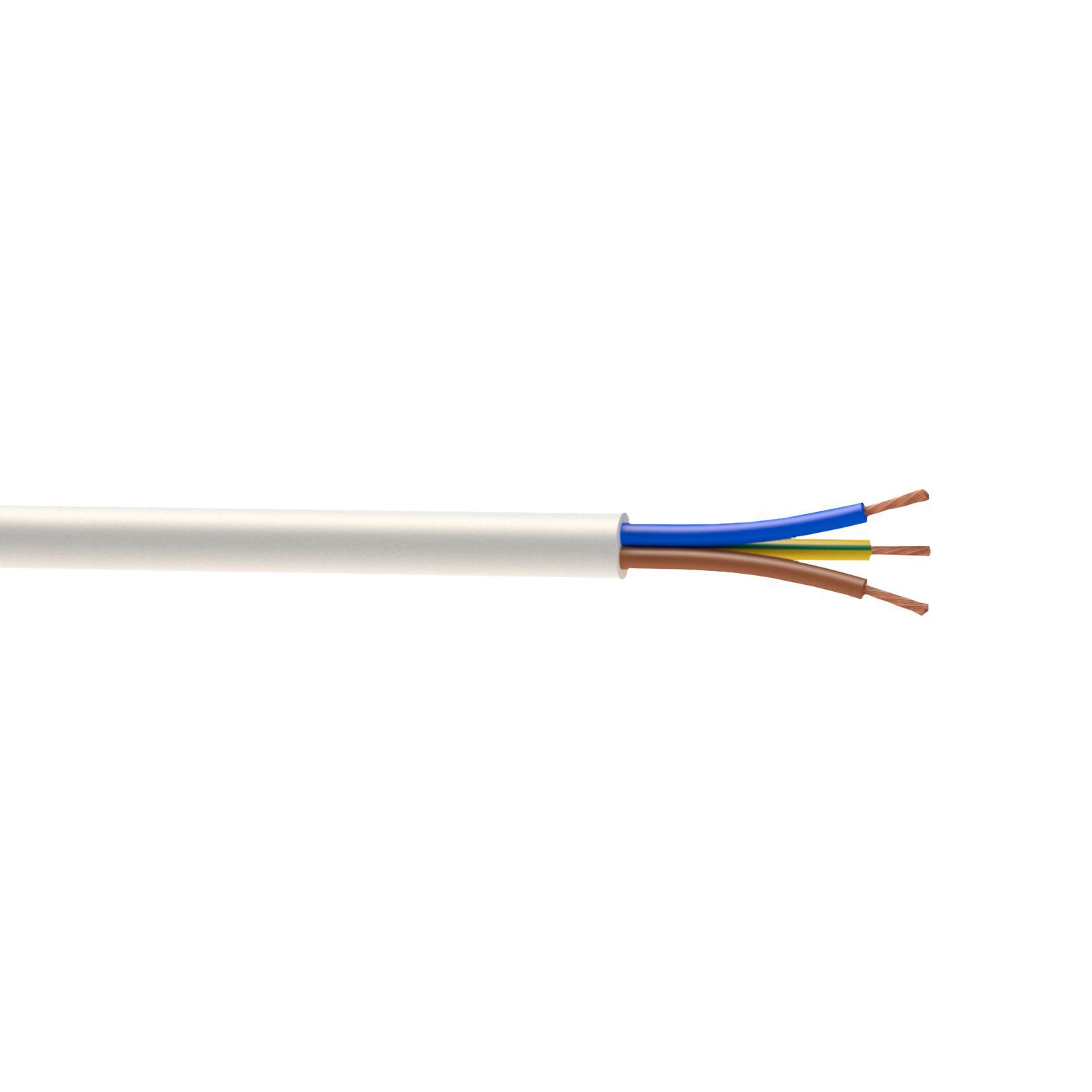 Nexans White 3-core Flexible Cable 0.75mm² x 25m