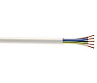 Nexans White 5-core Cable 1mm² x 25m