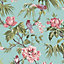 Next Birds & blooms Duck egg Floral Smooth Wallpaper Sample