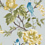 Next Birds & blooms Grey Floral Smooth Wallpaper