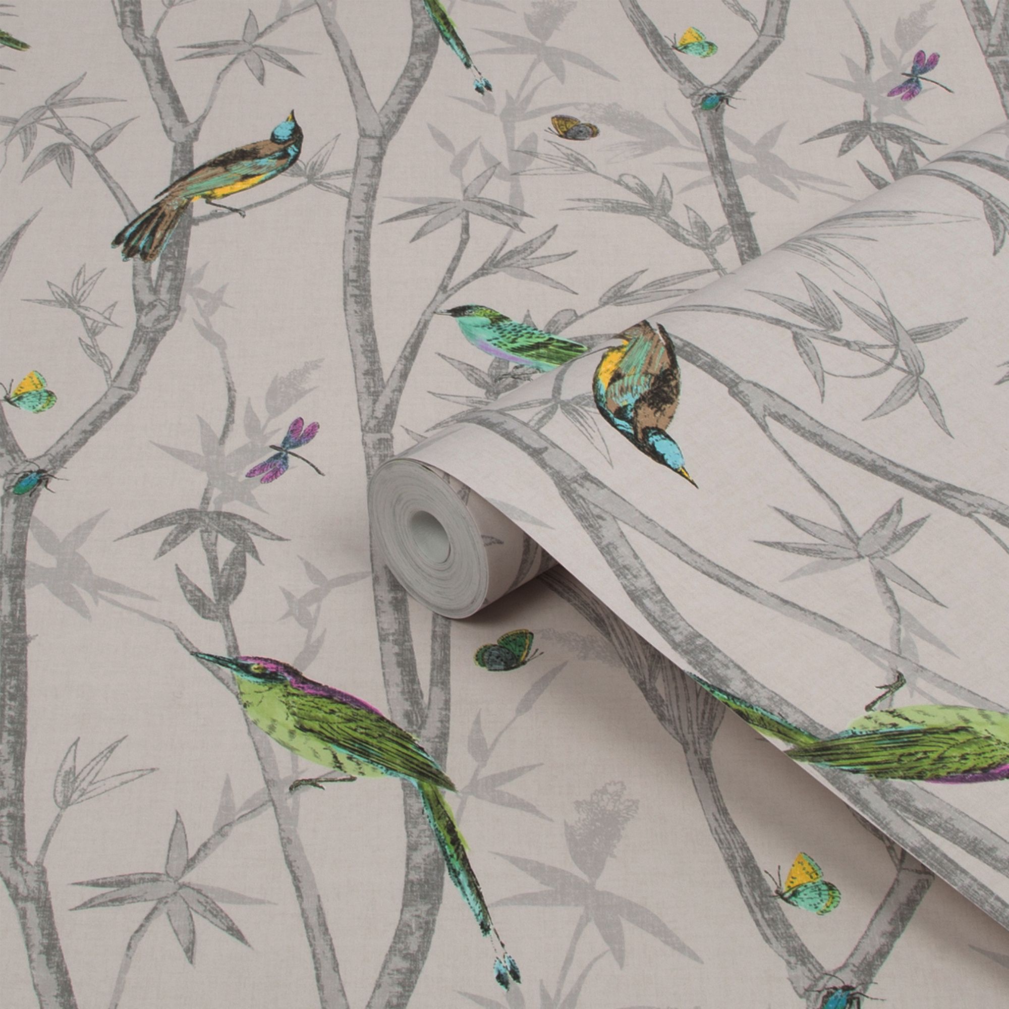 Next Chinoiserie bird trail Natural Smooth Wallpaper