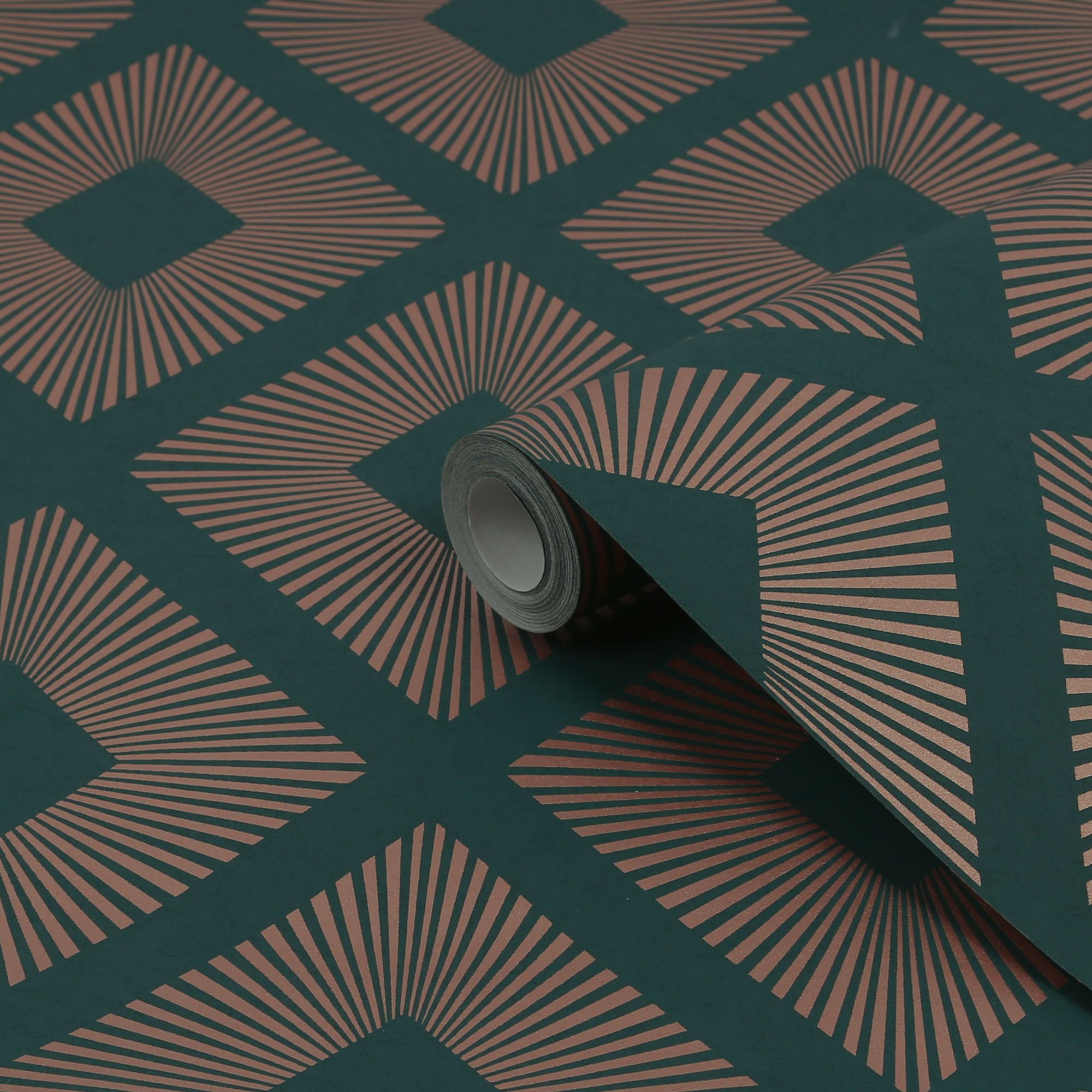 Next Deco Triangle Emerald Smooth Wallpaper