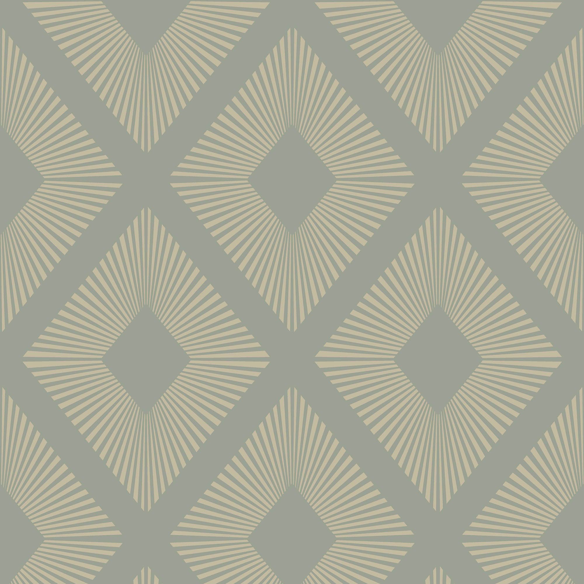 Next Deco Triangle Sage Smooth Wallpaper