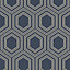 Next Honeycomb Geo Navy Smooth Wallpaper