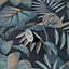 Next Jungle leaves Navy Smooth Wallpaper Sample