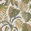 Next Jungle leaves Orange Smooth Wallpaper