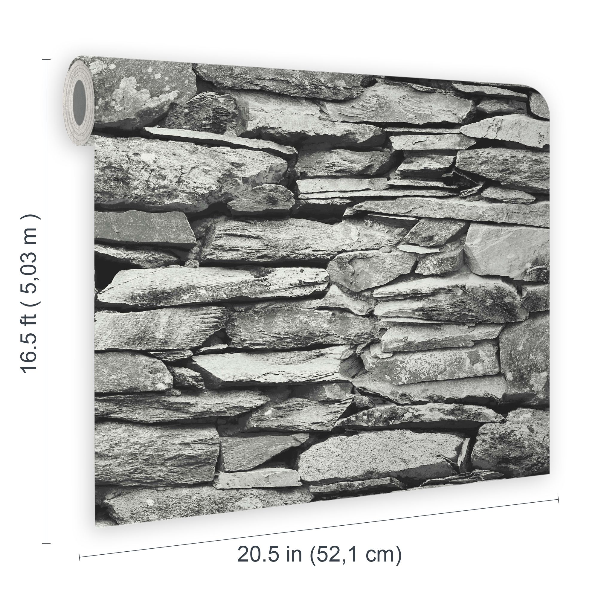 Next Ledgestone wall Grey Smooth Wallpaper