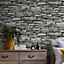Next Ledgestone wall Grey Smooth Wallpaper