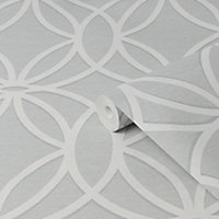 Next Luxe eclipse Grey Smooth Wallpaper Sample