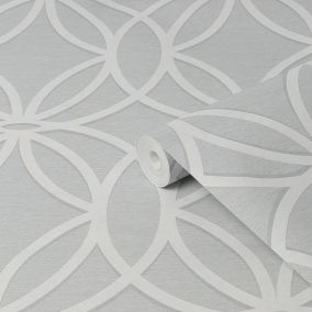 Next Luxe eclipse Grey Smooth Wallpaper Sample