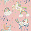 Next Party unicorn Pink Smooth Wallpaper Sample