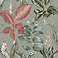 Next Rainforest Leaves Sage Smooth Wallpaper