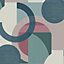 Next Retro Geo Shapes Teal & Pink Smooth Wallpaper
