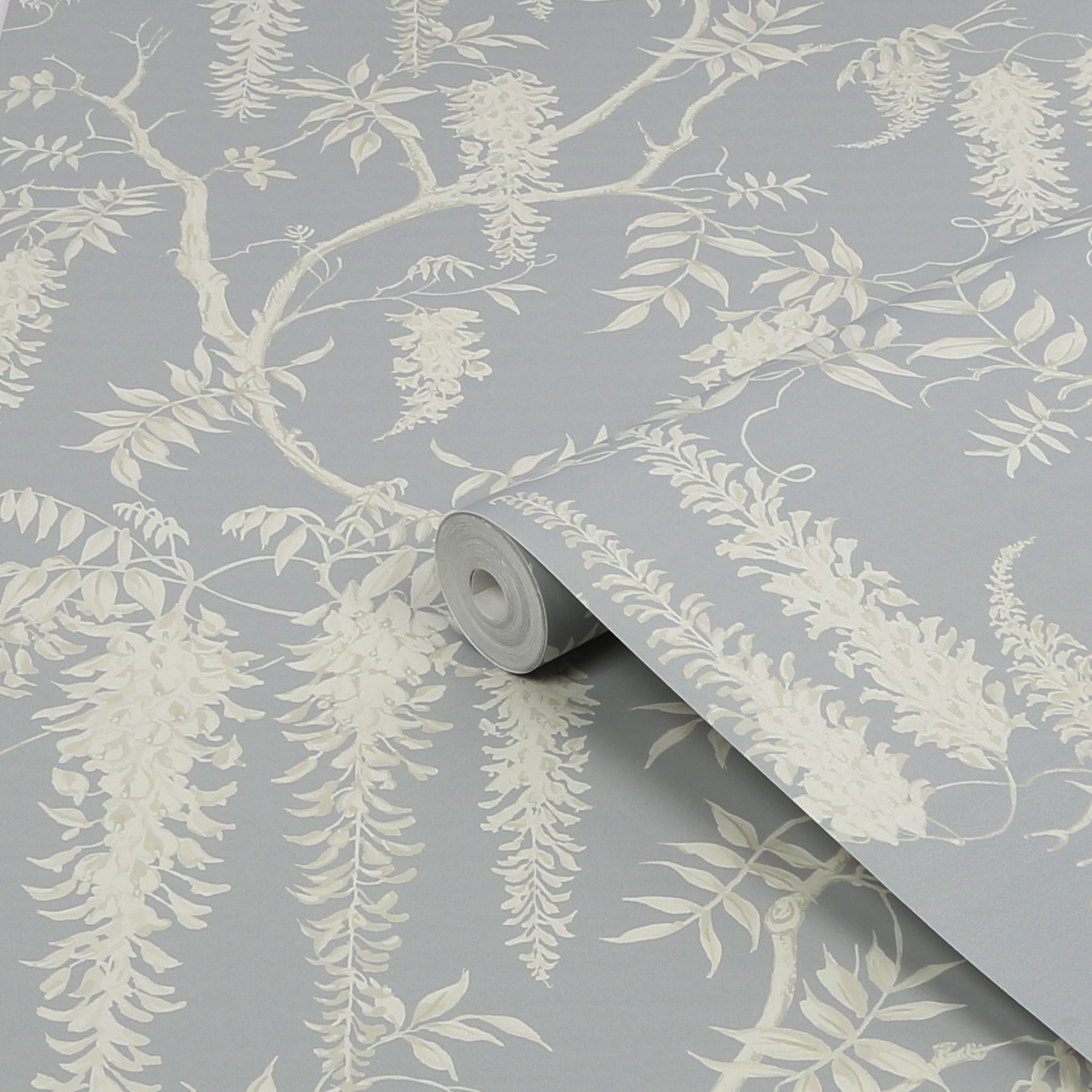 Next Wisteria trails Grey Smooth Wallpaper