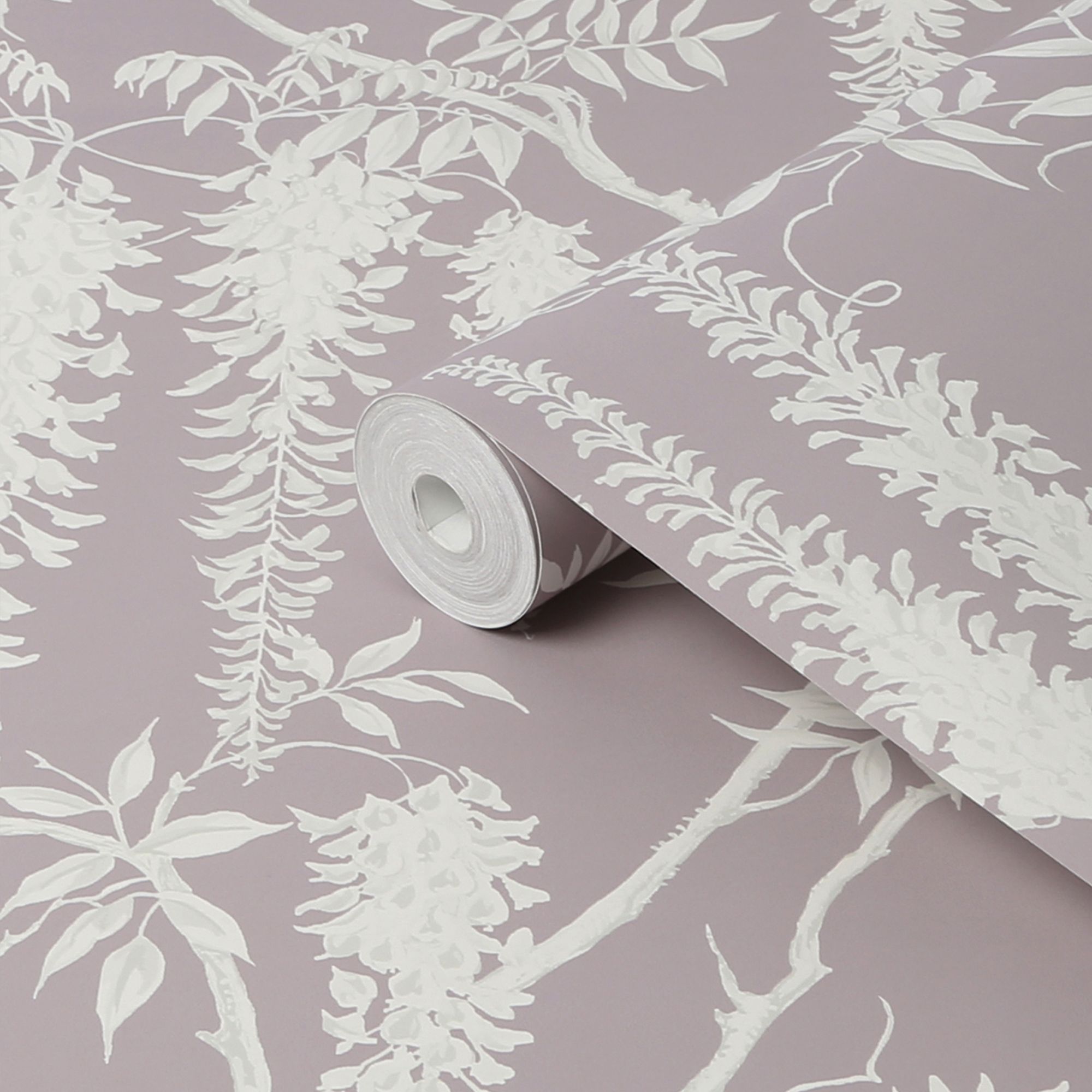 Next Wisteria trails Mauve Smooth Wallpaper Sample