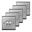 Nexus 10A 2 way Stainless steel effect Double Light Switch, Pack of 5