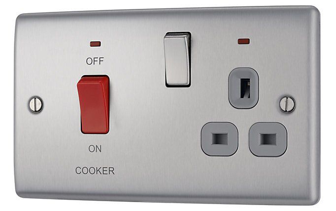 Nexus Silver Cooker switch & socket