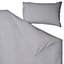 Nia Plain Grey King Duvet cover & pillow case set