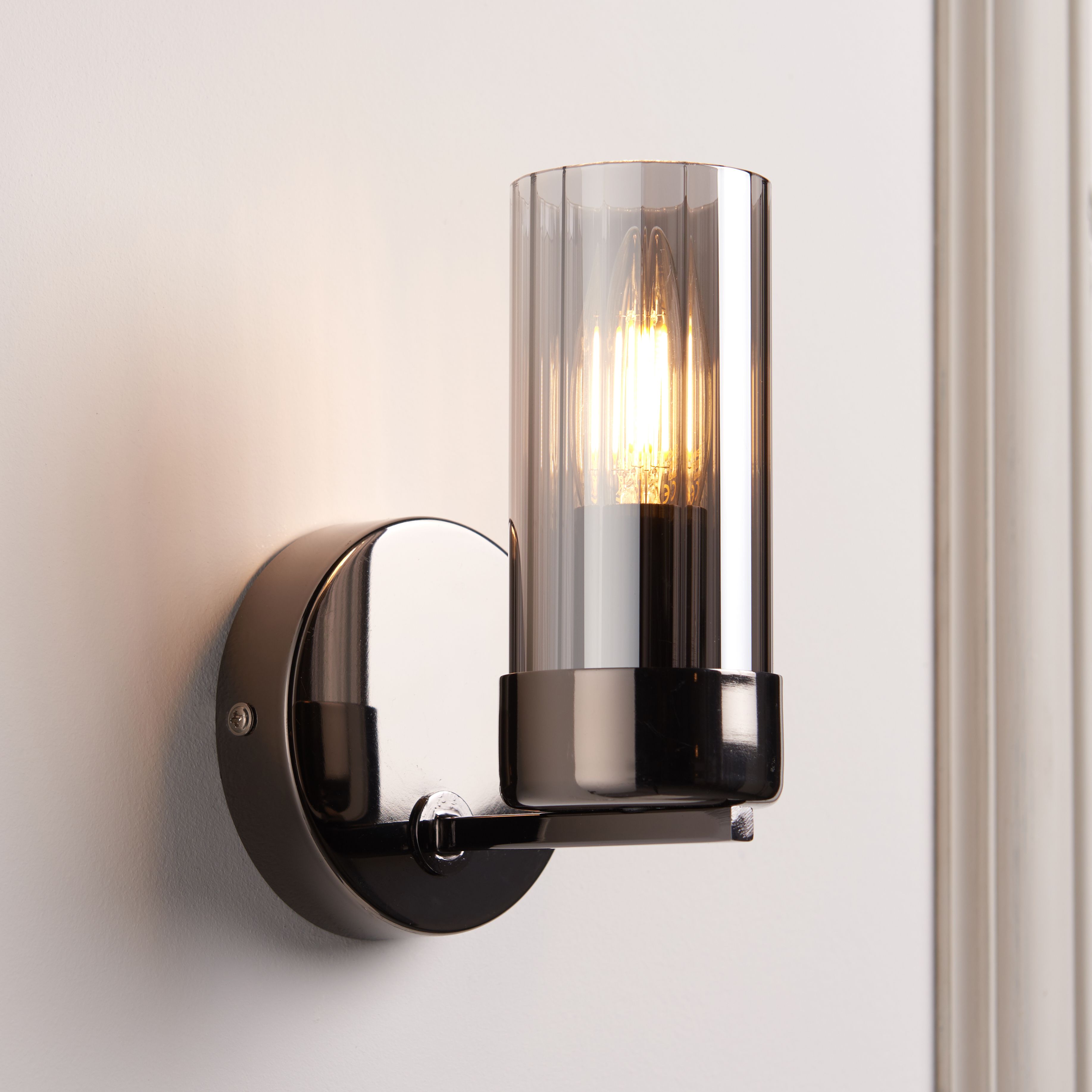 Chrome sconce deals light