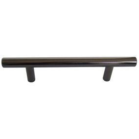 Nickel effect Black Furniture Handle (L)15.5cm, Pack of 6