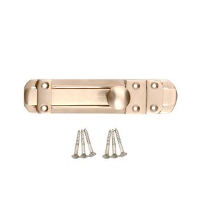 Nickel effect Brass Door bolt H 32146 (L)152mm (W)30mm