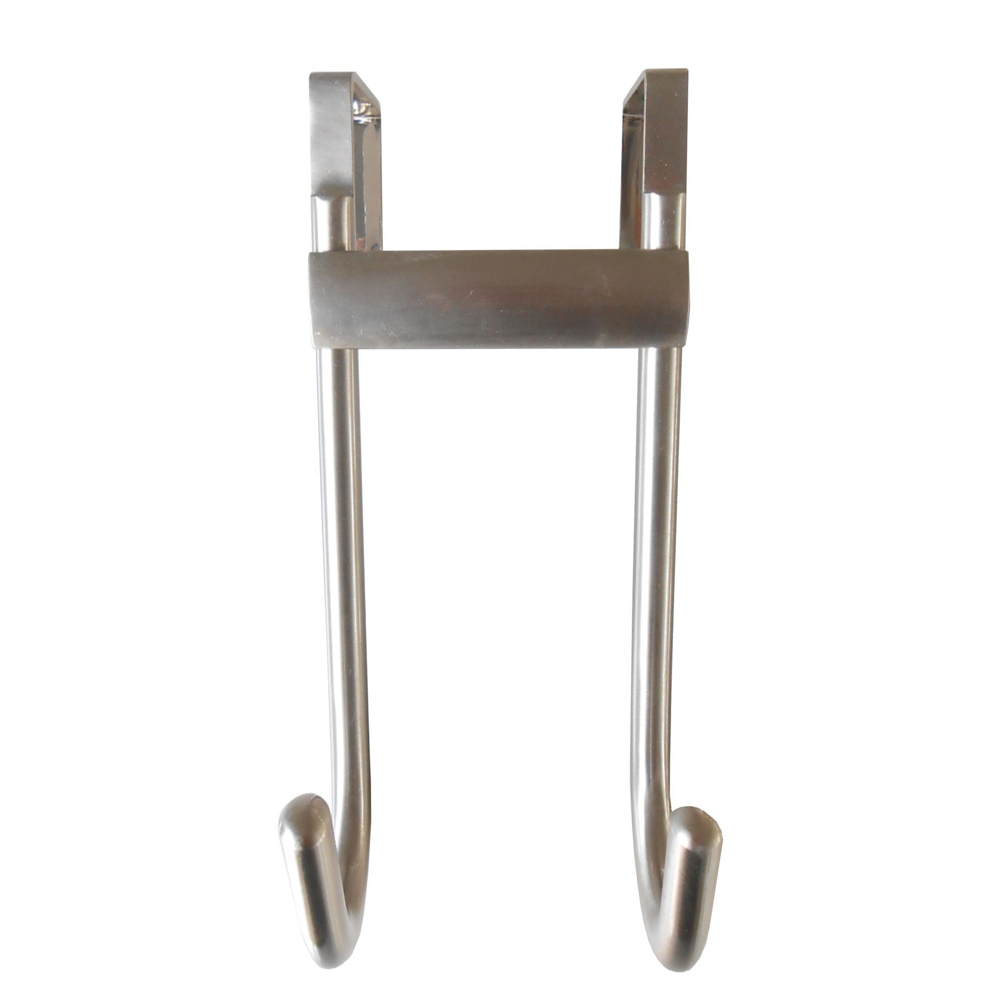 Nickel effect Double Over door hook D 180mm DIY at B Q